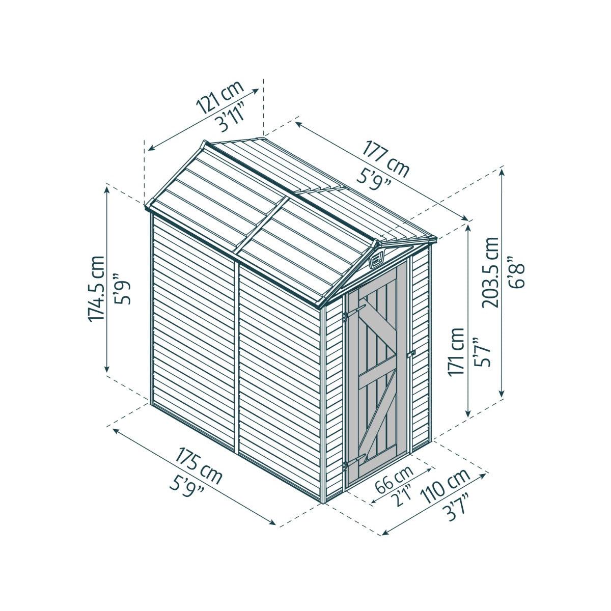 Skylight Shed 4 x 6 ft. Beige | Palram-Canopia-Delightful Yard