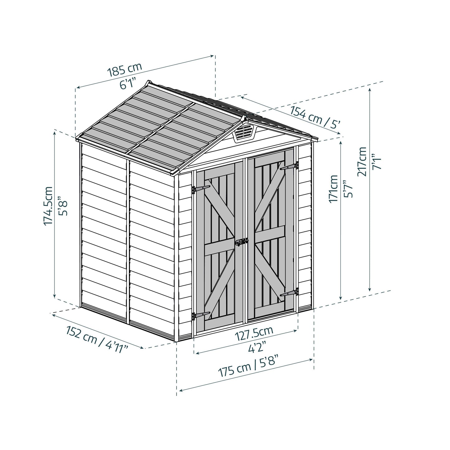 Skylight Shed 6 x 5 ft. Beige | Palram-Canopia-Delightful Yard