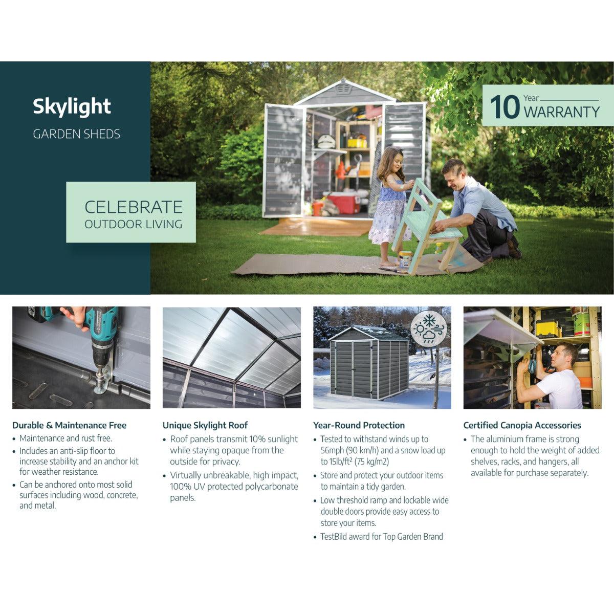 Skylight Shed 4 x 6 ft. Beige | Palram-Canopia-Delightful Yard