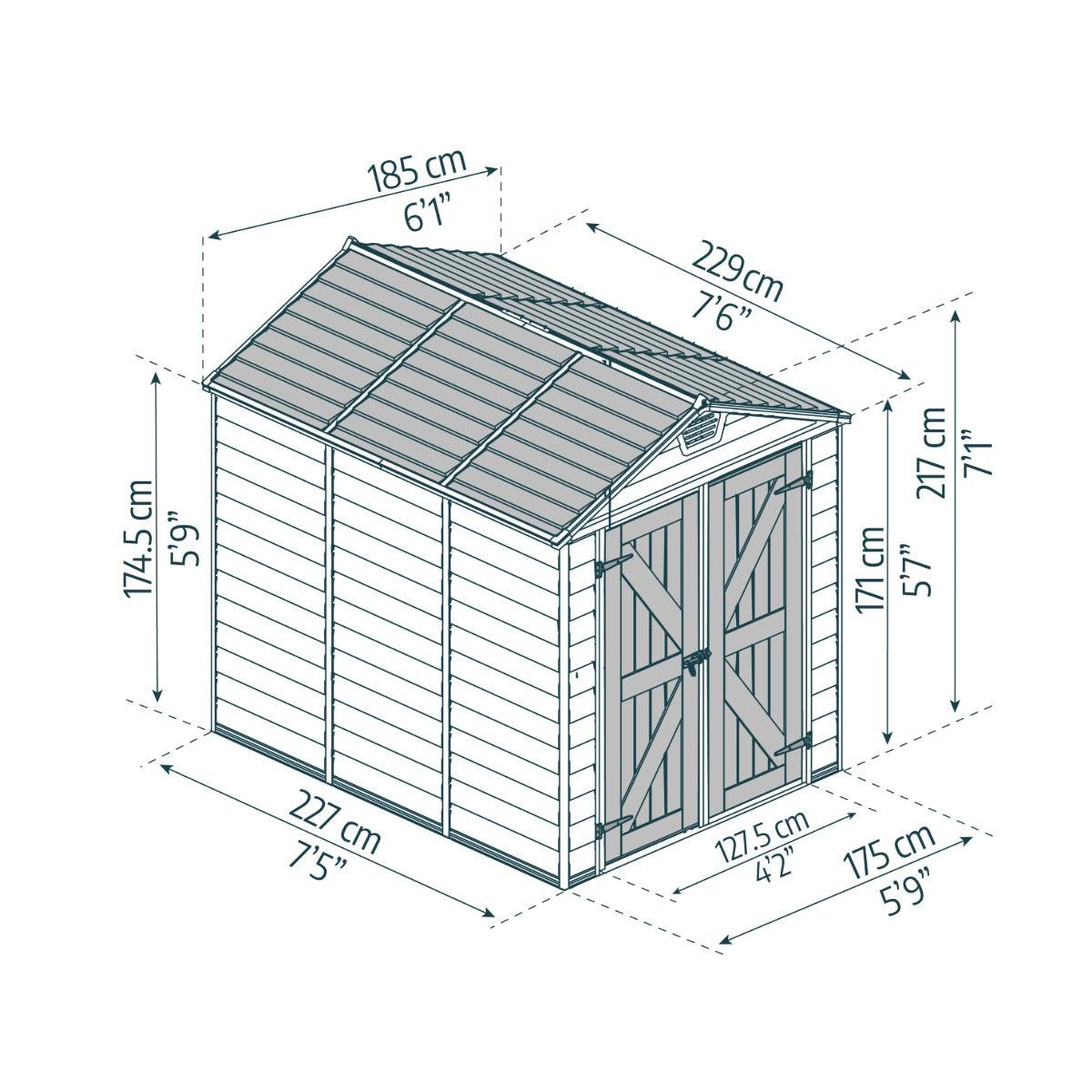 Skylight Shed 6 x 8 ft. Beige | Palram-Canopia-Delightful Yard
