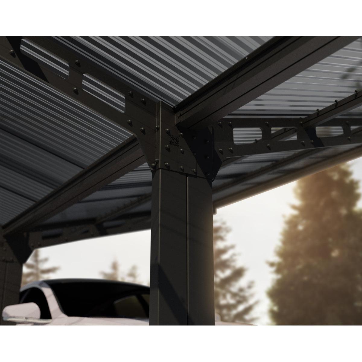 Sydney Wave Aluminum Carport 10 x 20 x 9 ft. | Palram-Canopia-Delightful Yard
