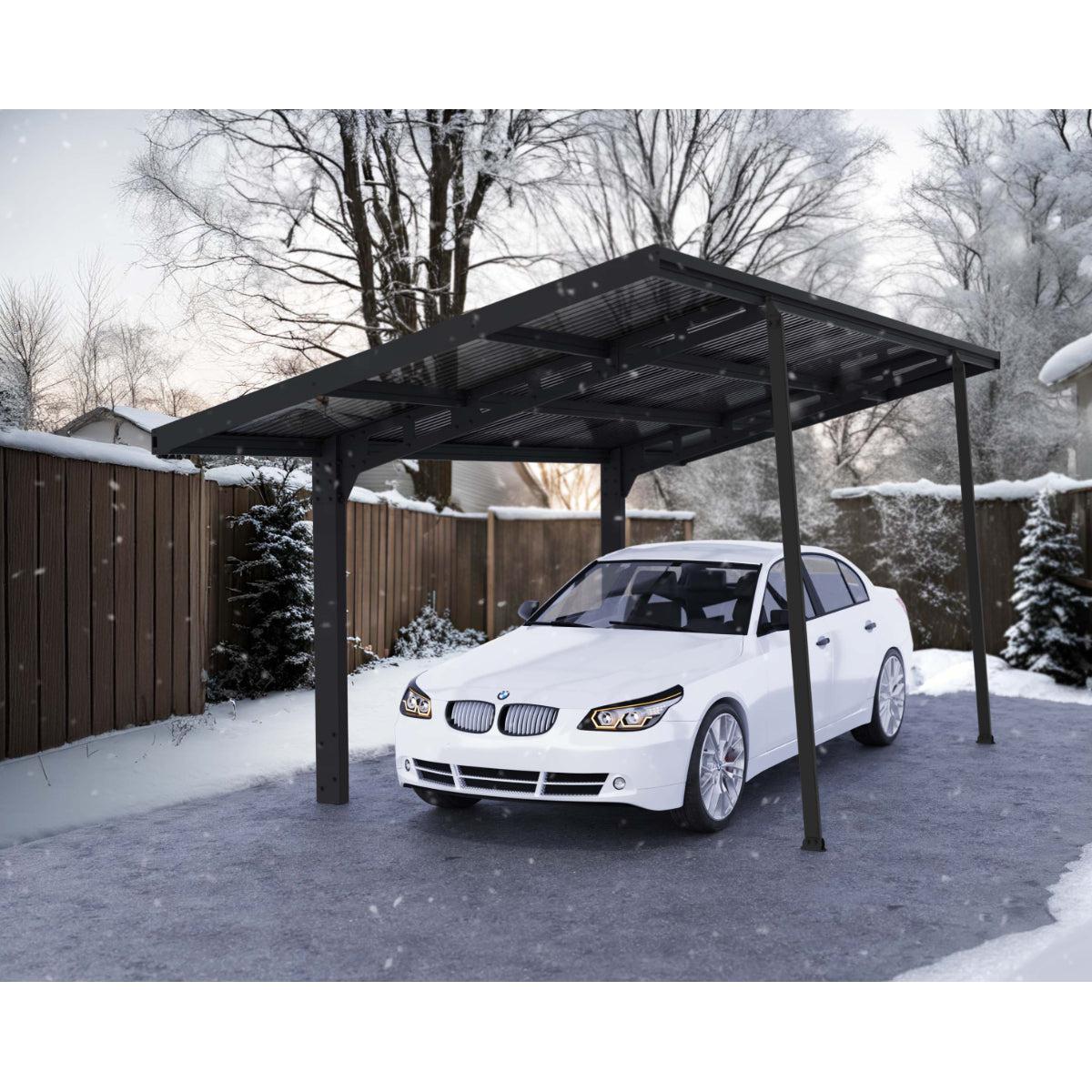 Sydney Wave Aluminum Carport 10 x 20 x 9 ft. | Palram-Canopia-Delightful Yard