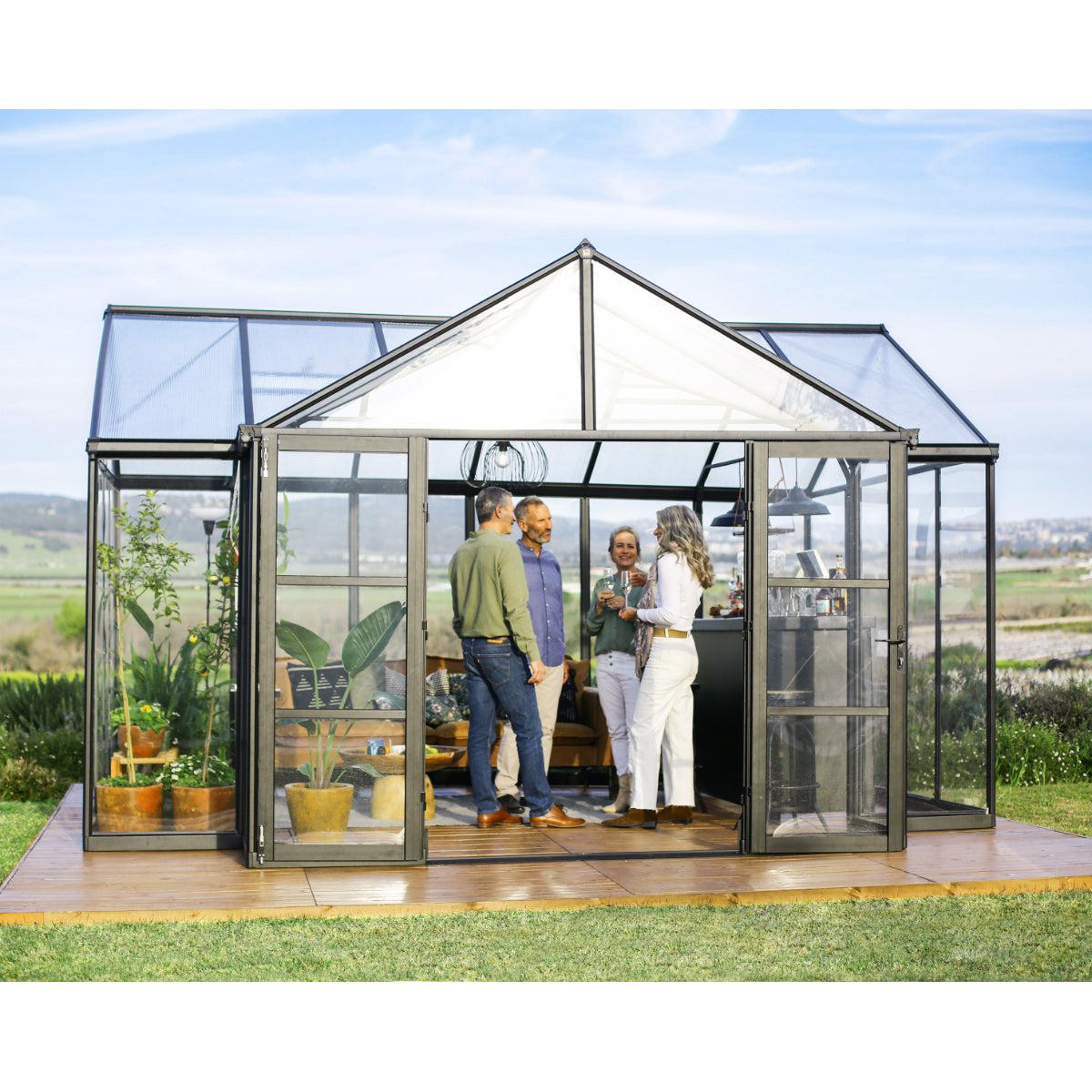Triomphe Garden Chalet Greenhouse Solarium 15 x 12 ft. | Palram-Canopia-Delightful Yard