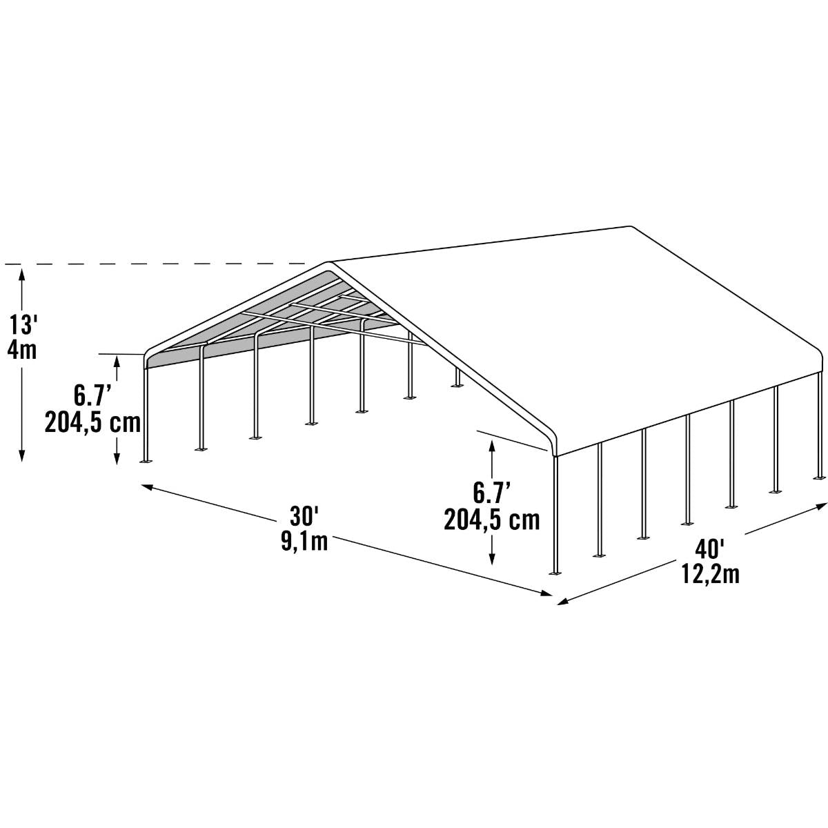 UltraMax Canopy 30 x 40 ft. White | Shelterlogic-Delightful Yard