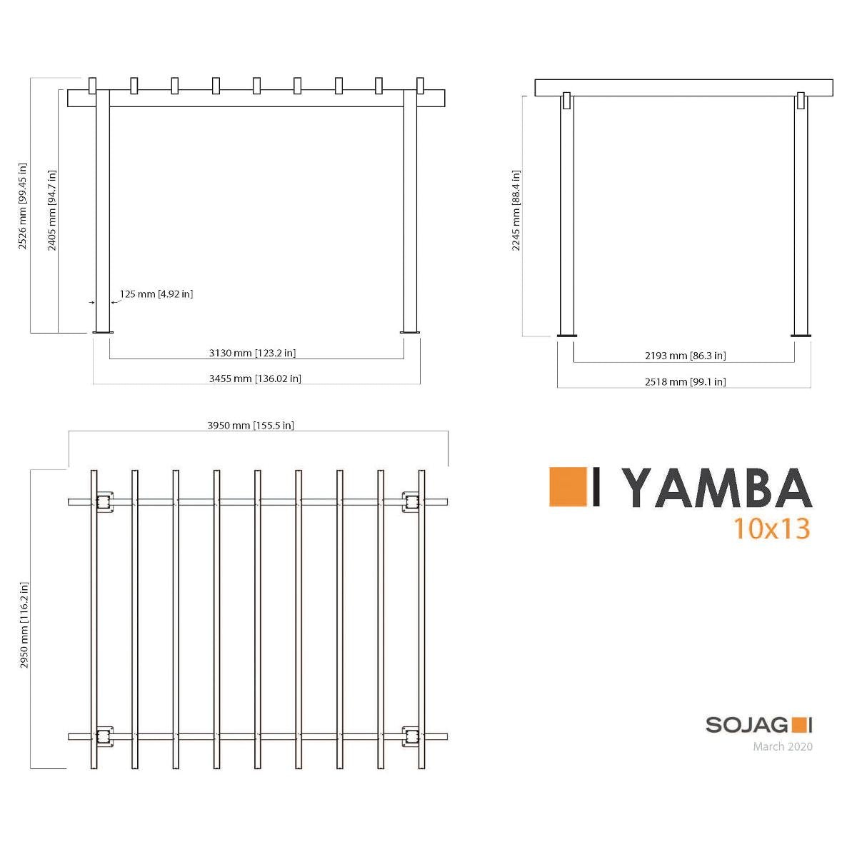 Yamba 10 x 13 ft. Aluminum Pergola| Sojag-Delightful Yard
