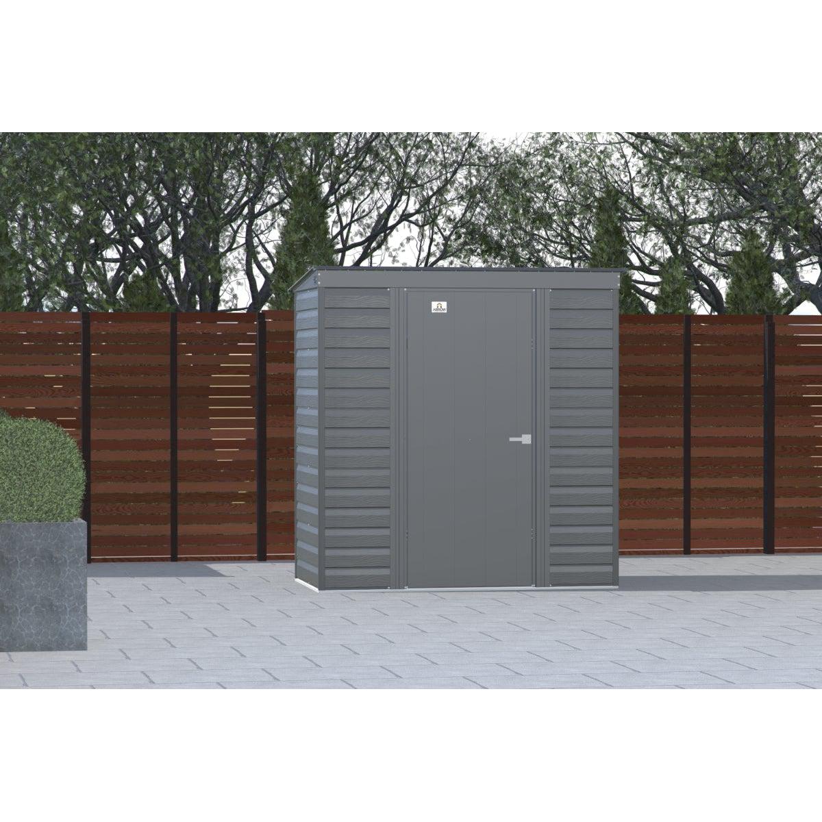 Arrow Select Steel Storage Shed 6 x 4 ft. | Pent Roof - Delightful Yard