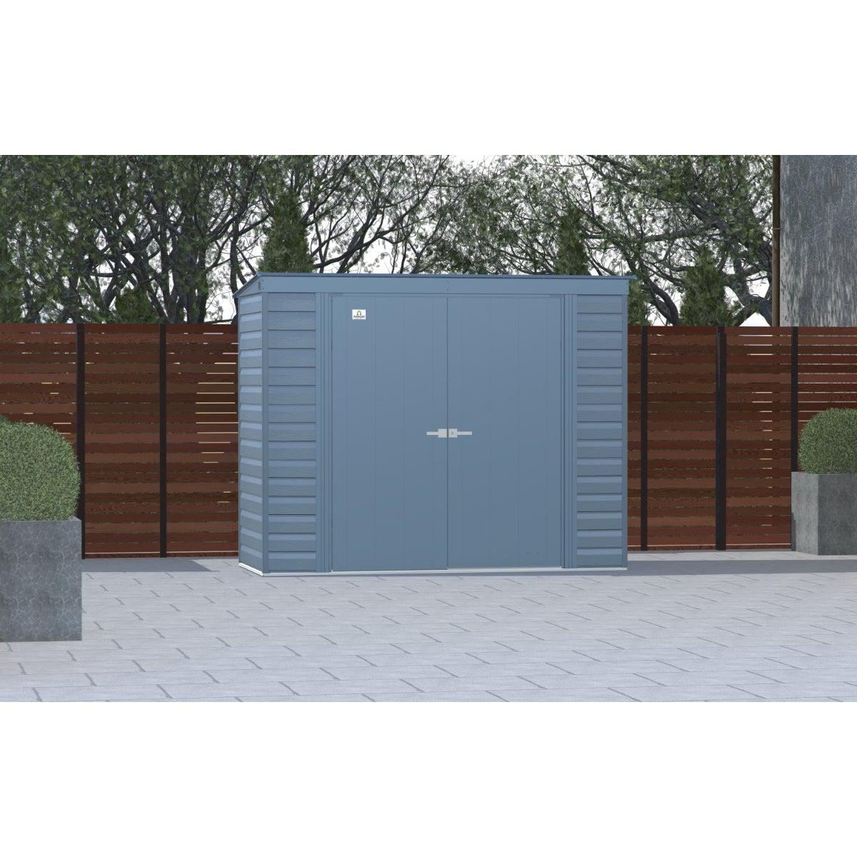 Arrow Select Steel Storage Shed 8 x 4 ft. | Pent Roof - Delightful Yard
