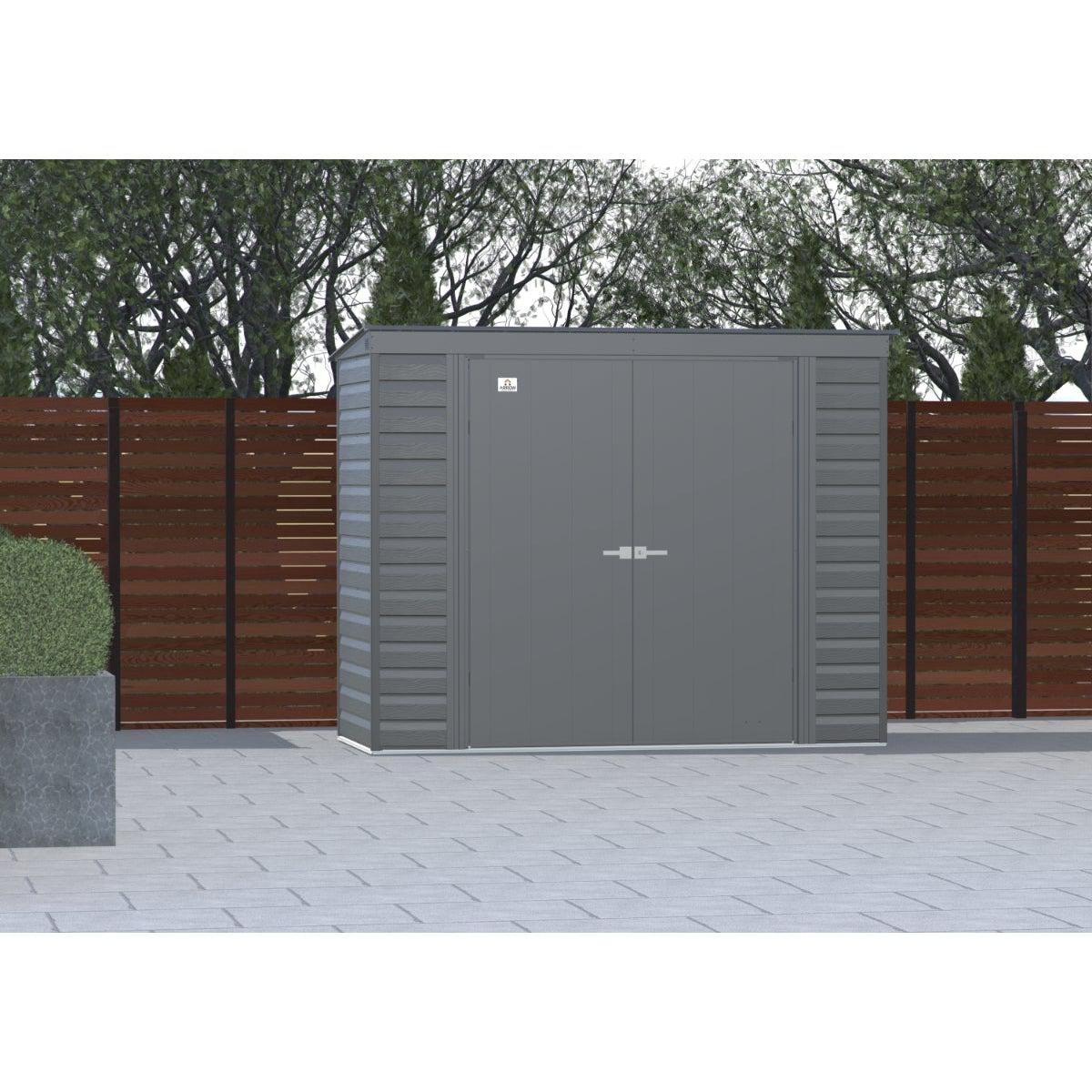 Arrow Select Steel Storage Shed 8 x 4 ft. | Pent Roof - Delightful Yard
