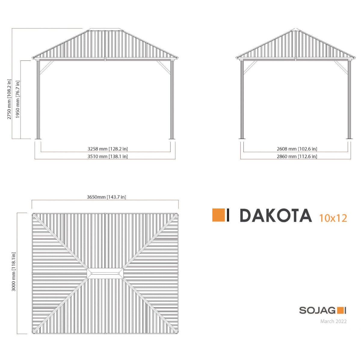 Dakota Gazebo Curtains 10 x 12 ft | Sojag-Delightful Yard