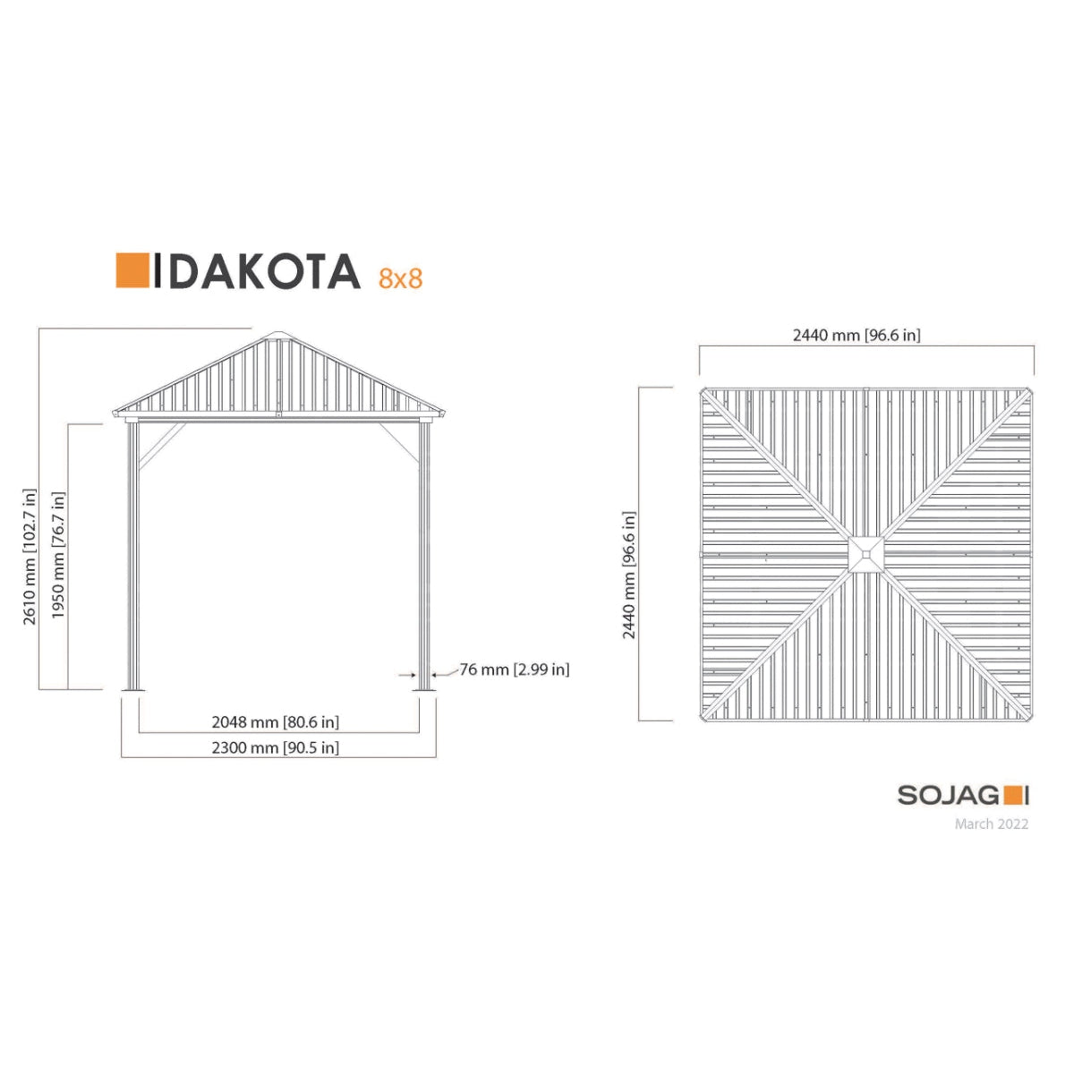 Dakota Gazebo Curtains 8 x 8 ft | Sojag-Delightful Yard