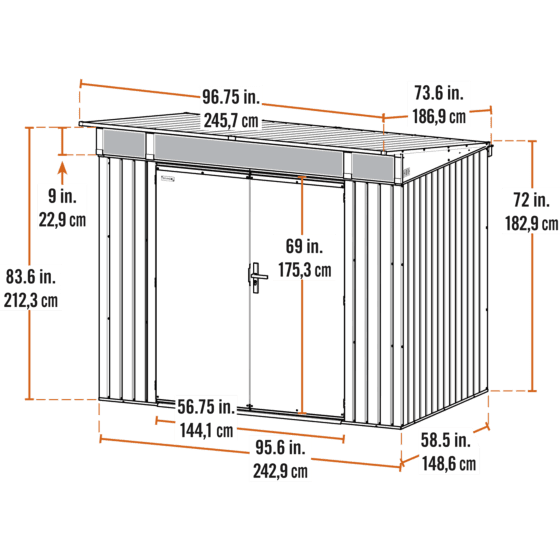 Sojag Denali Steel Storage Shed 8 x 5 ft. - Delightful Yard