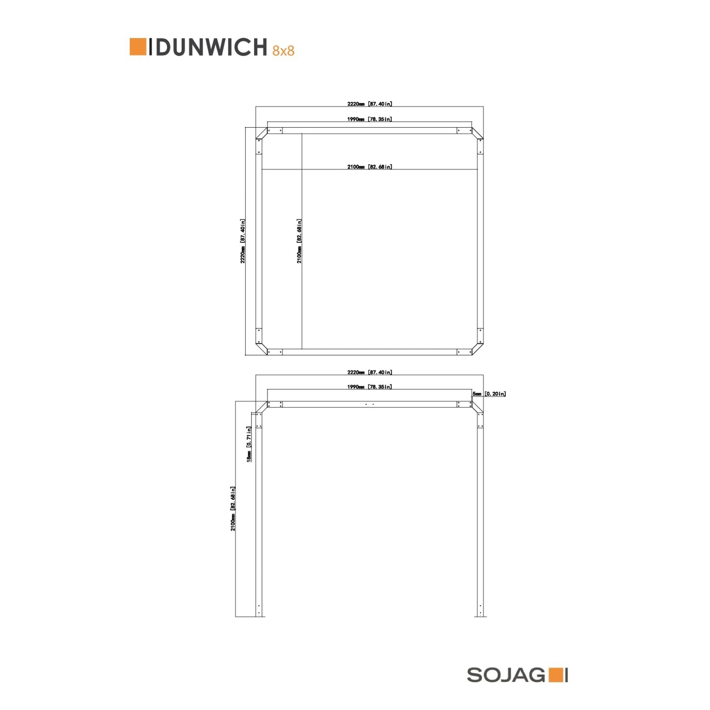Sojag Dunwich Pergola 8 x 8 ft. - Delightful Yard