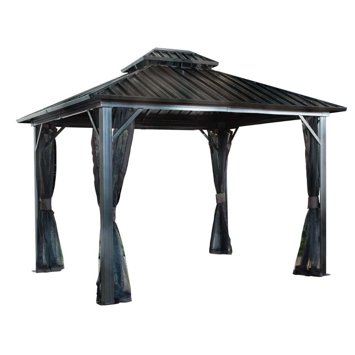 Genova II Aluminum Double Roof Gazebo 12 x 12 ft | Sojag – Delightful Yard