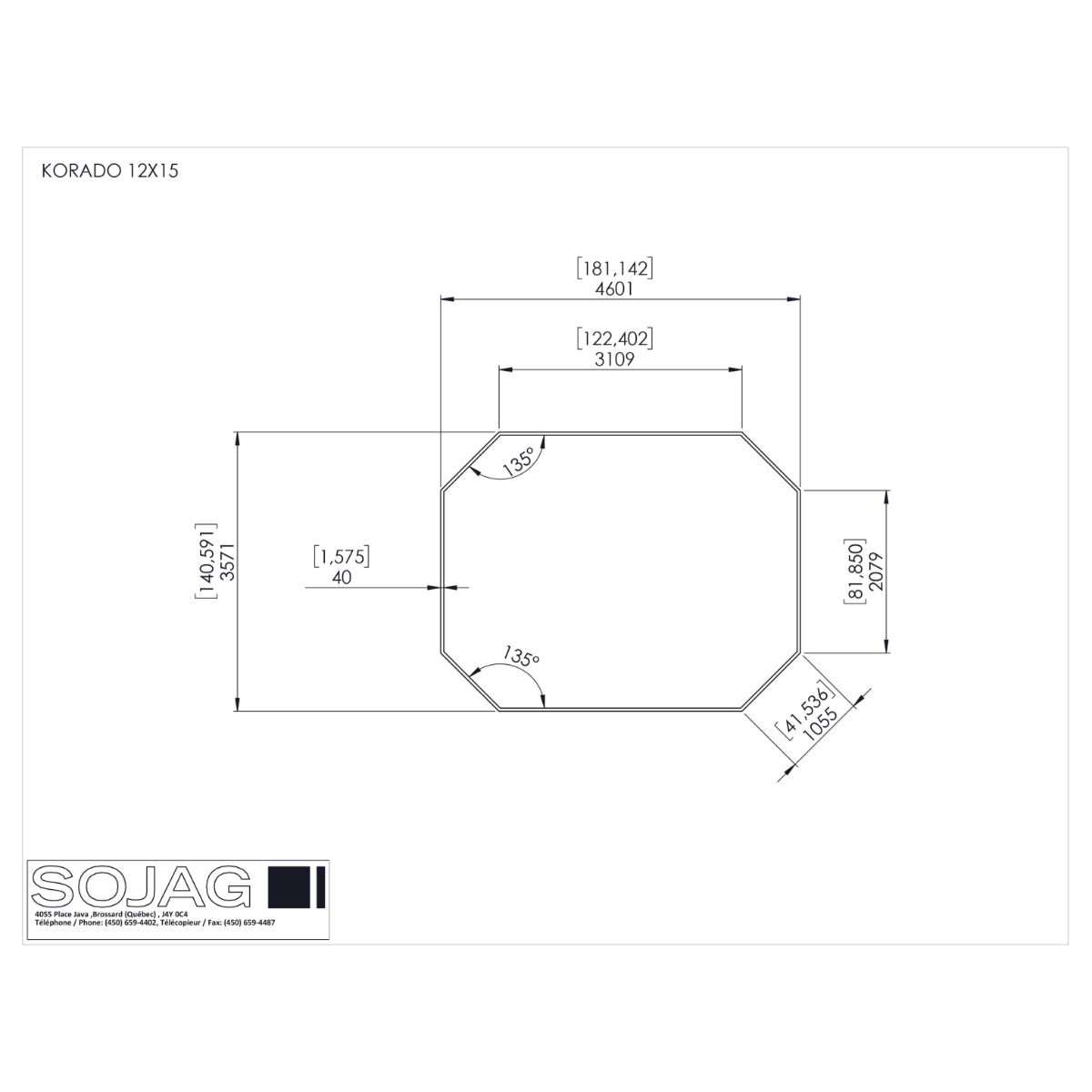 Korado Aluminum Octagonal Solarium 12 x 15 ft. | Sojag-Delightful Yard