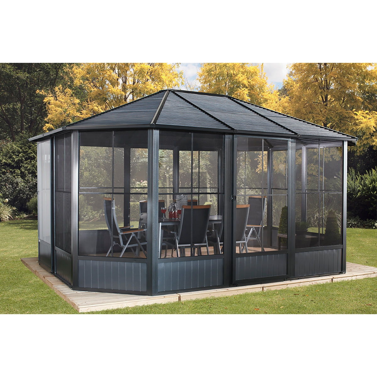 Korado Aluminum Octagonal Solarium 12 x 15 ft. | Sojag-Delightful Yard
