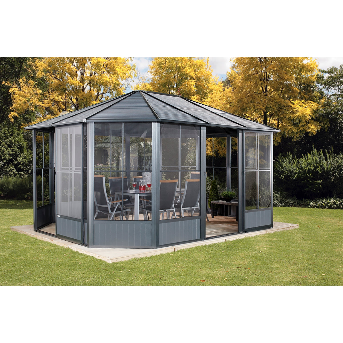 Korado Aluminum Octagonal Solarium 12 x 15 ft. | Sojag-Delightful Yard