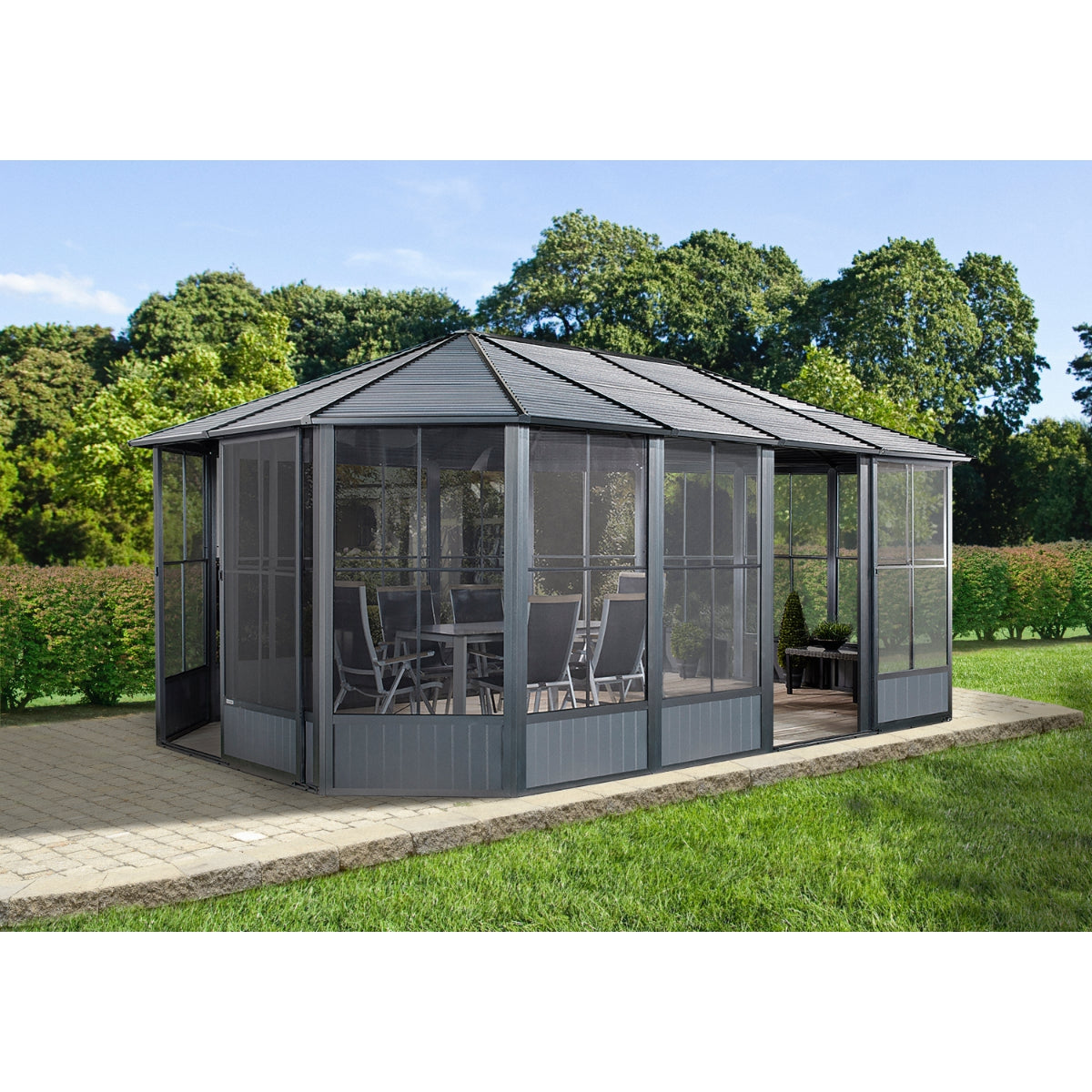 Korado Aluminum Octagonal Solarium 12 x 18 ft. | Sojag-Delightful Yard