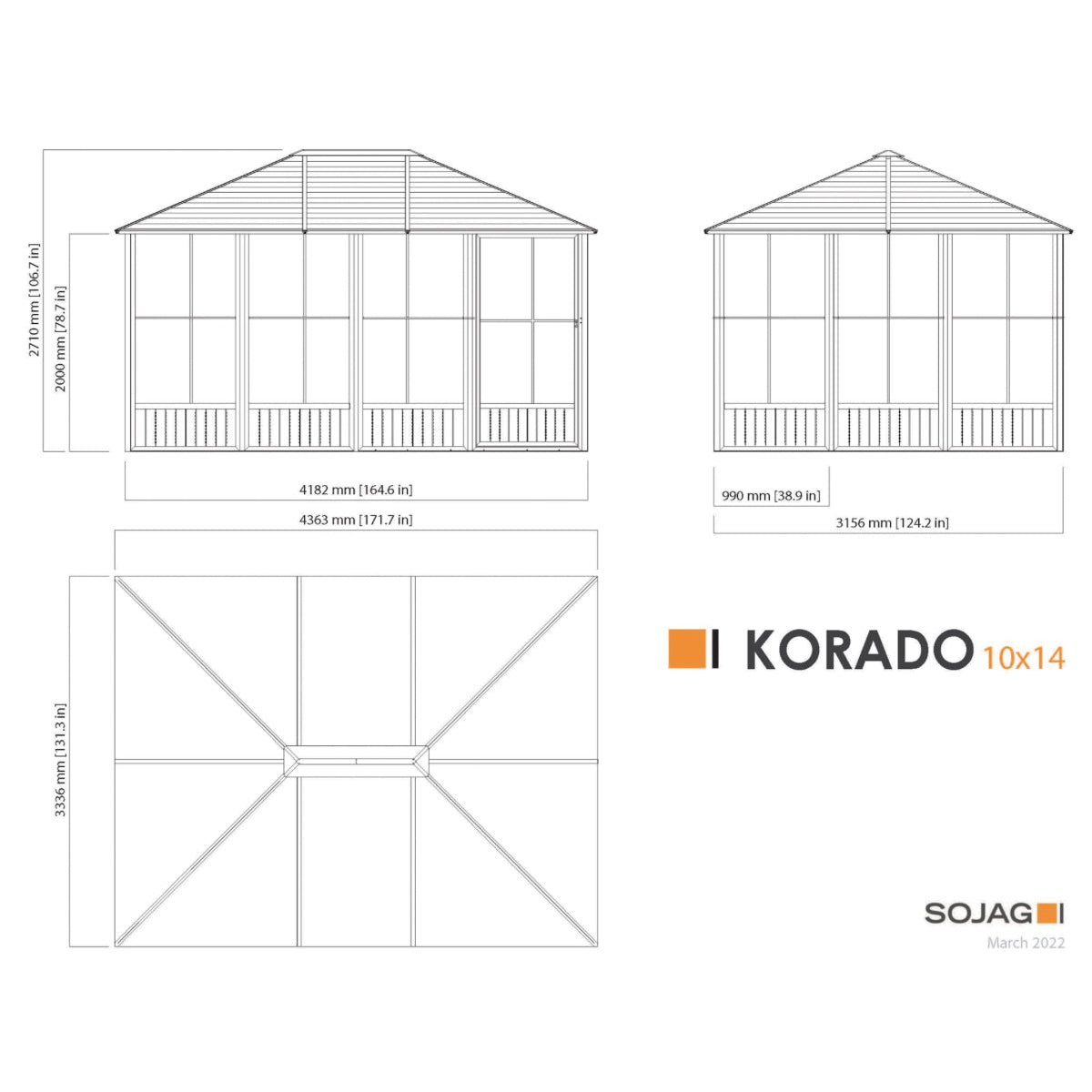Korado Aluminum Solarium 10 x 14 ft. | Sojag-Delightful Yard