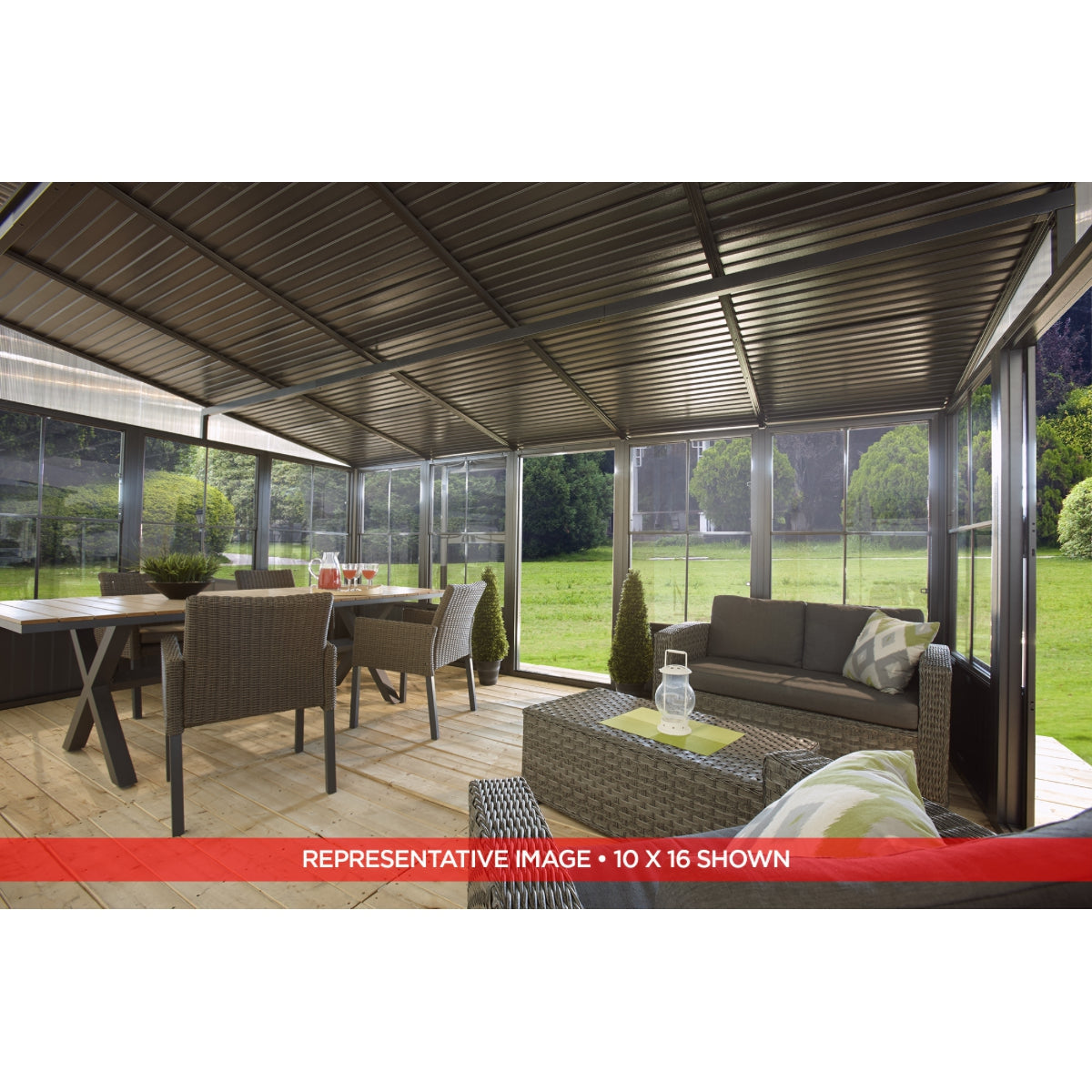 Korado Aluminum Wall Mounted Sunroom 10 x 10 ft. | Sojag-Delightful Yard