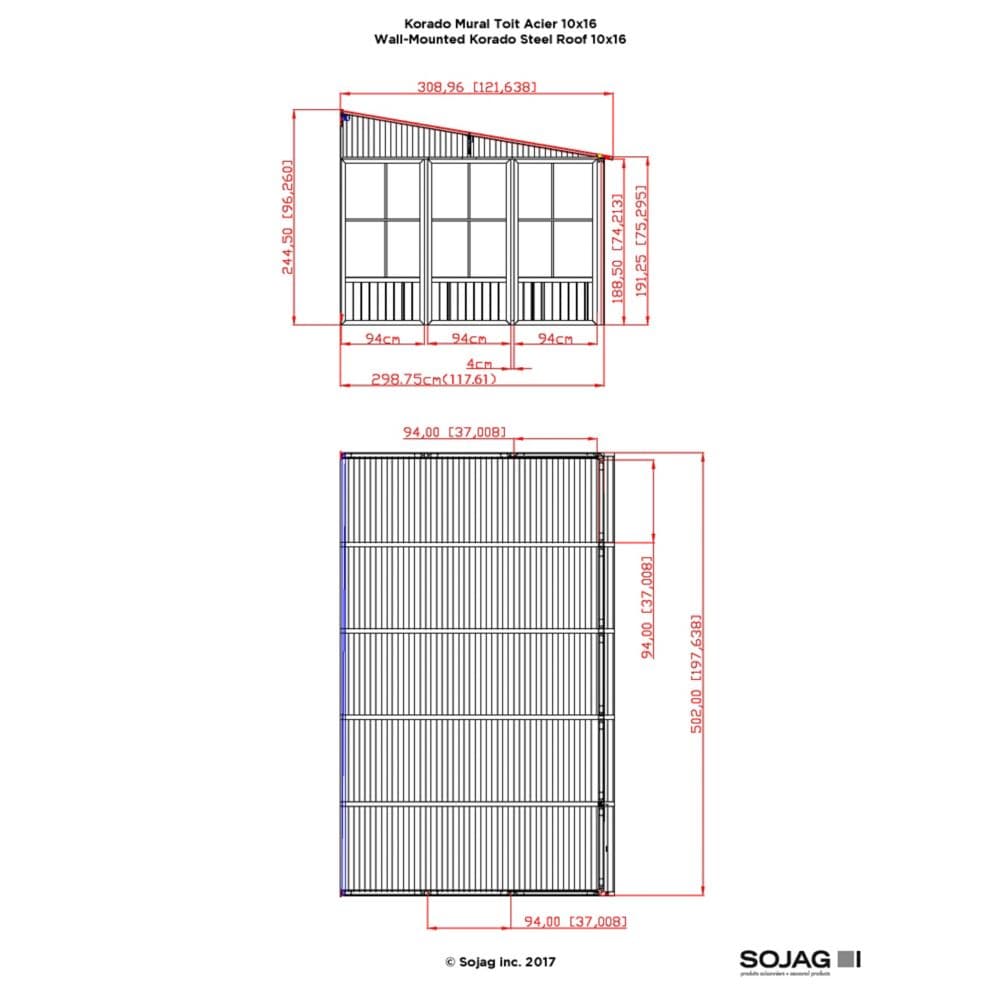 Korado Aluminum Wall Mounted Sunroom 10 x 16 ft. | Sojag-Delightful Yard