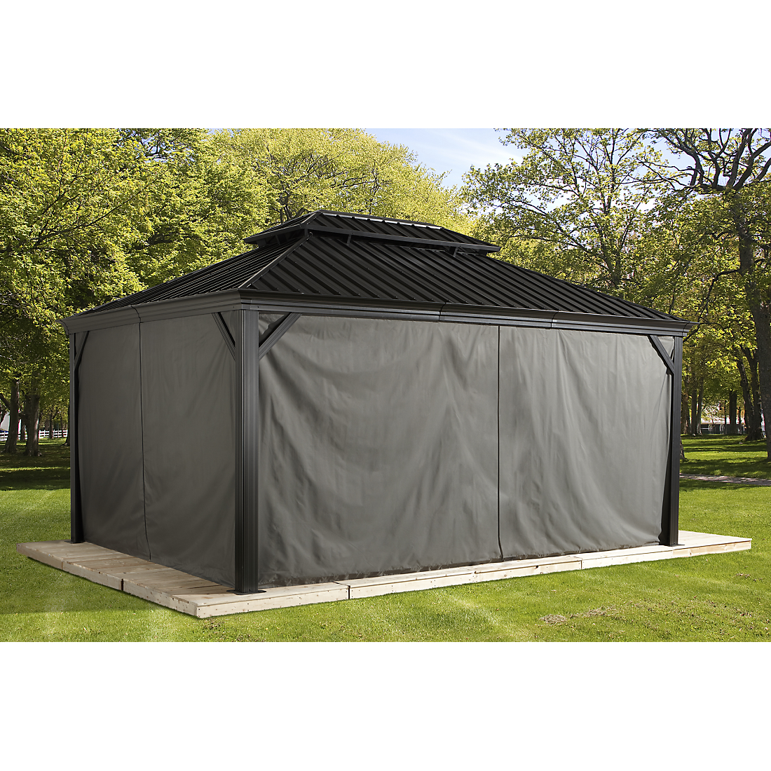 Monaco, Messina, Mykonos, and Moreno Gazebo Curtains 12 x 14 ft | Sojag-Delightful Yard