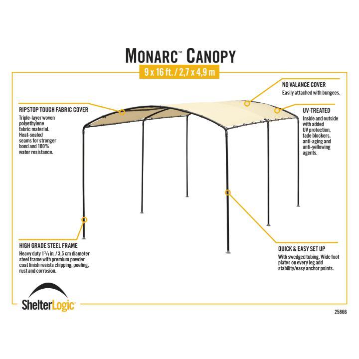 Monarc Car Shelter Canopy - Delightful Yard