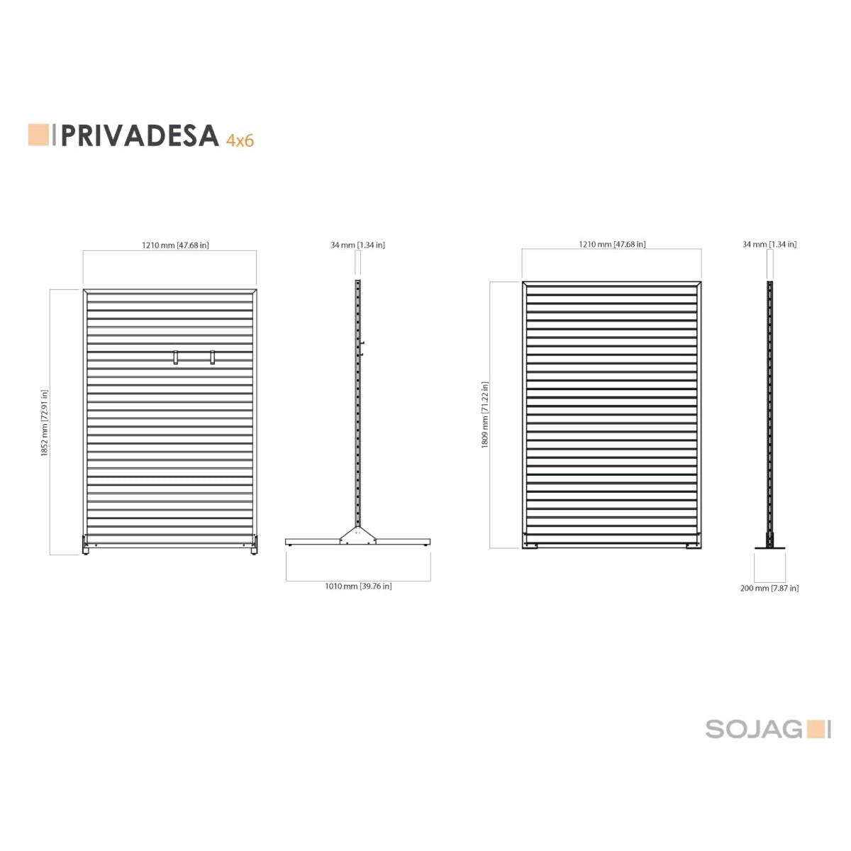 Sojag Privadesa Privacy Screen 4 x 6 ft. - Delightful Yard