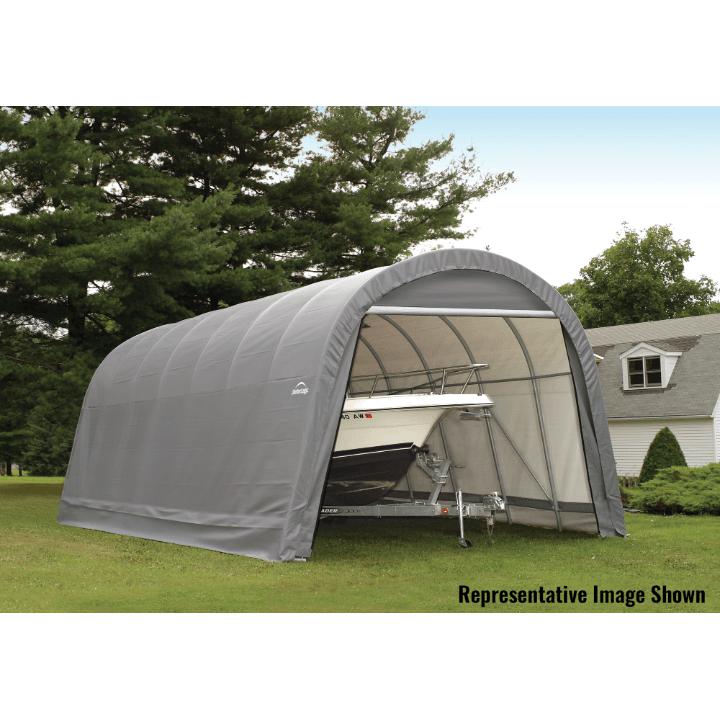 ShelterCoat 15 x 28 x 12 ft. Wind and Snow Rated Garage Round Top - Delightful Yard