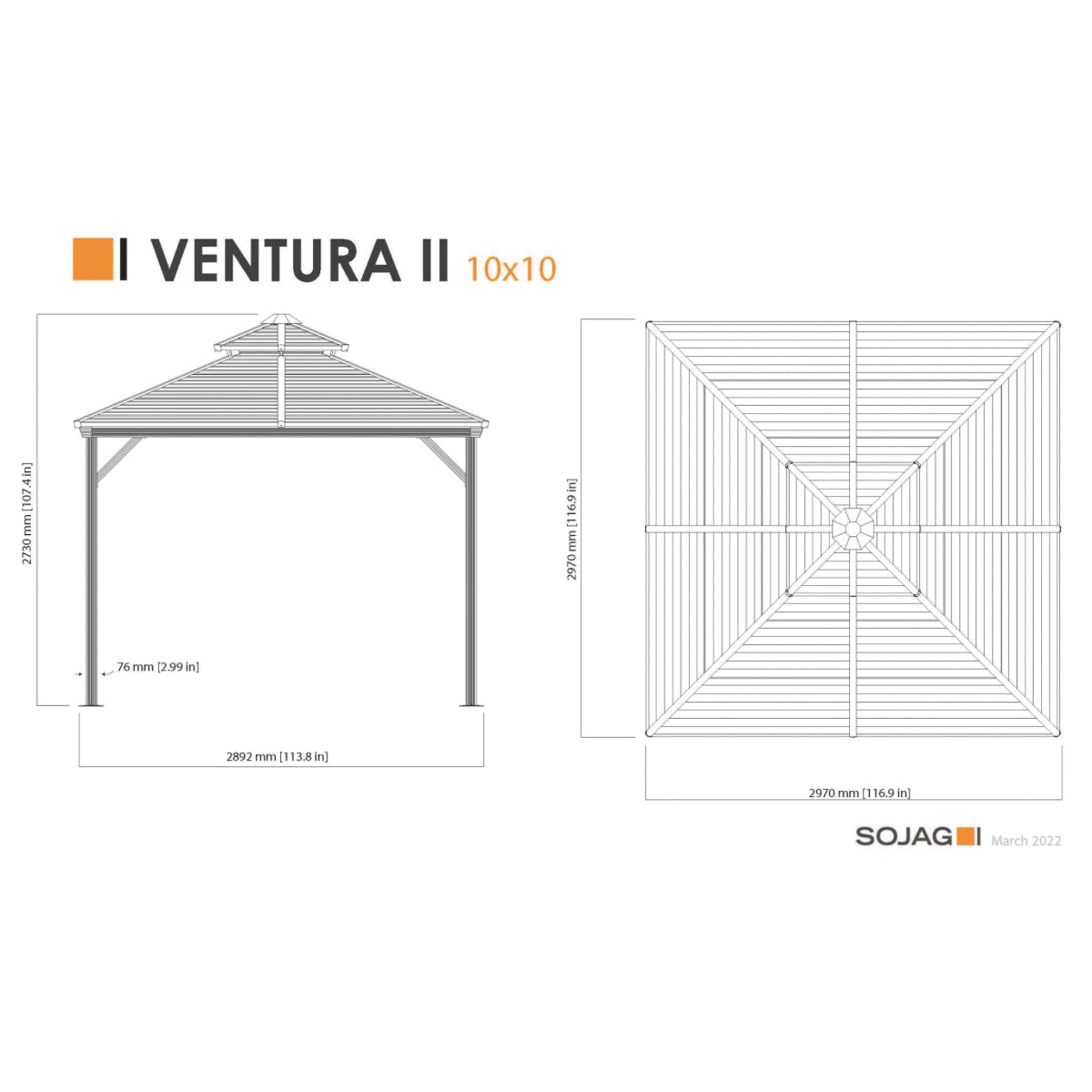 Ventura Gazebo Curtains 10 x 10 ft | Sojag-Delightful Yard