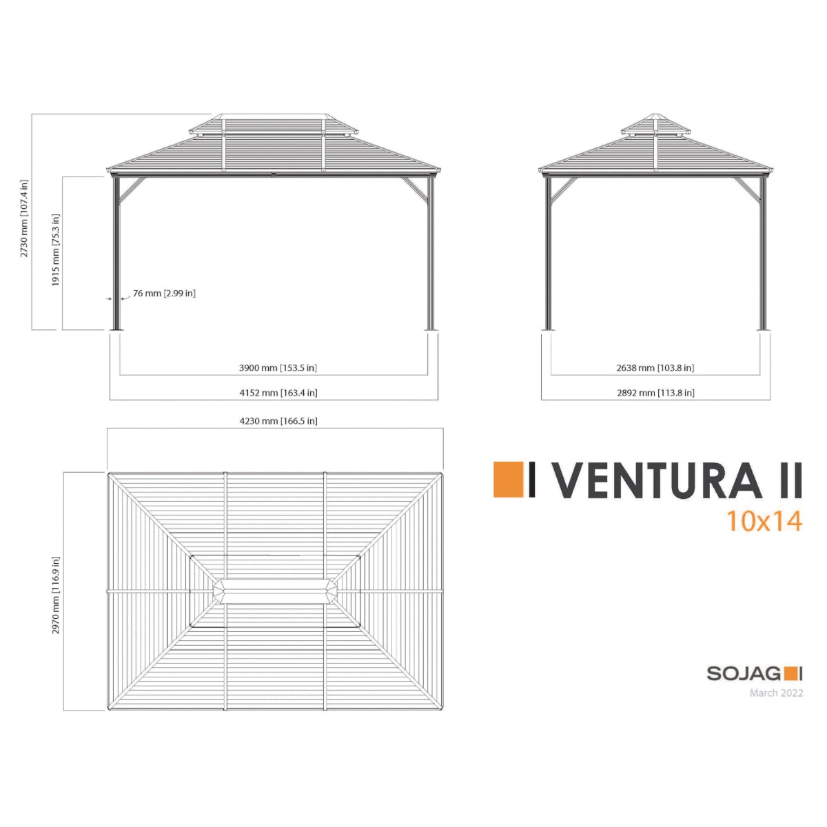 Ventura Gazebo Curtains 10 x 14 ft | Sojag-Delightful Yard