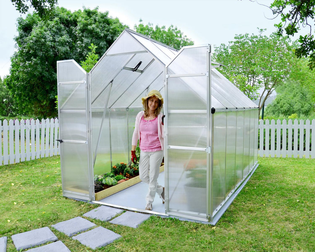 Backyard Greenhouse Double Doors | Delightful Yard