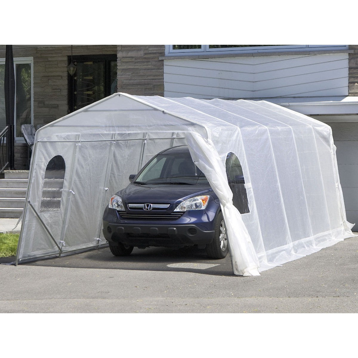 All Season Car Shelter 11 x 16 ft. | Gazebo PenGuin-Delightful Yard