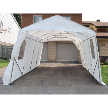 All Season Car Shelter 11 x 16 ft. | Gazebo PenGuin-Delightful Yard