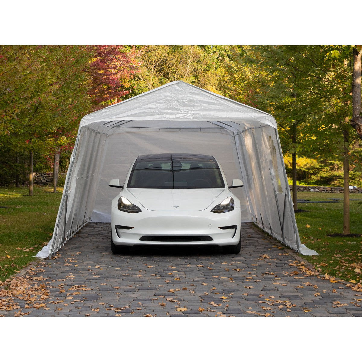 All Season Car Shelter 11 x 20 ft. | Gazebo PenGuin-Delightful Yard