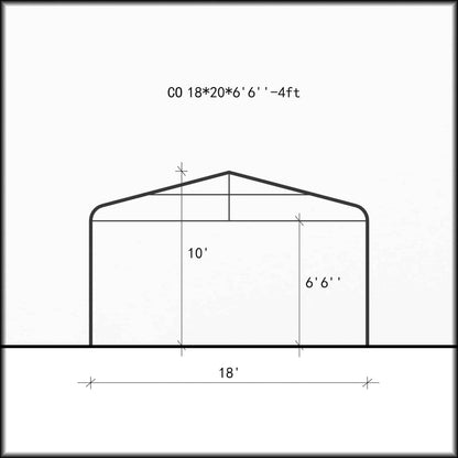 All Season Car Shelter 18 x 20 ft. | Gazebo PenGuin-Delightful Yard