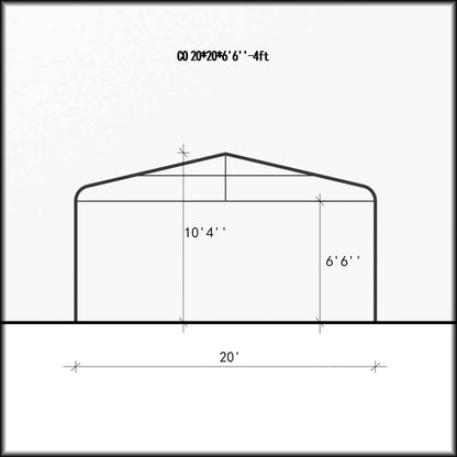 All Season Car Shelter 20 x 20 ft. | Gazebo PenGuin-Delightful Yard