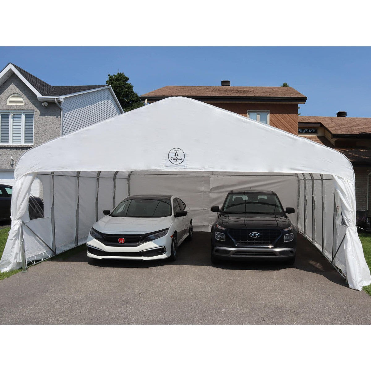 All Season Car Shelter 20 x 20 ft. | Gazebo PenGuin-Delightful Yard