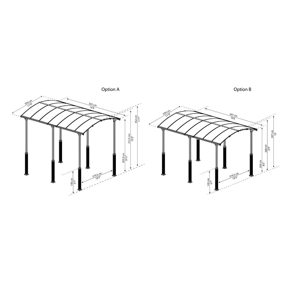 Alpine Aluminum RV Carport 12 x 17 x 10 ft. | Palram-Canopia-Delightful Yard