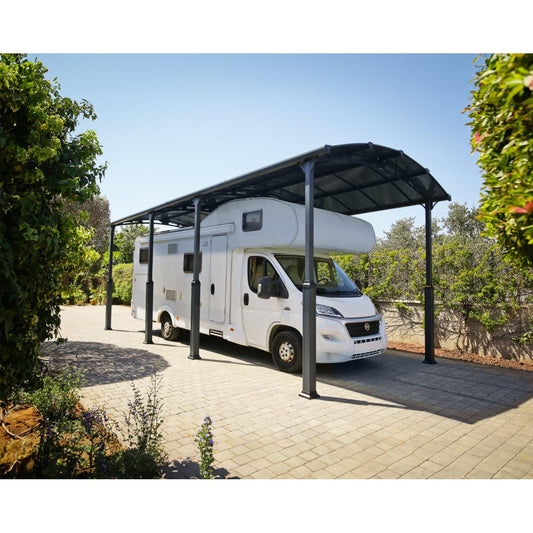 Alpine Aluminum RV Carport 12 x 28 x 10 ft. | Palram-Canopia-Delightful Yard