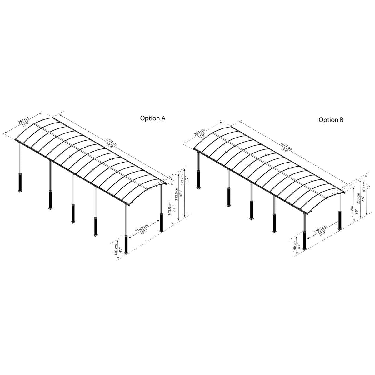Alpine Aluminum RV Carport 12 x 35 x 10 ft. | Palram-Canopia-Delightful Yard