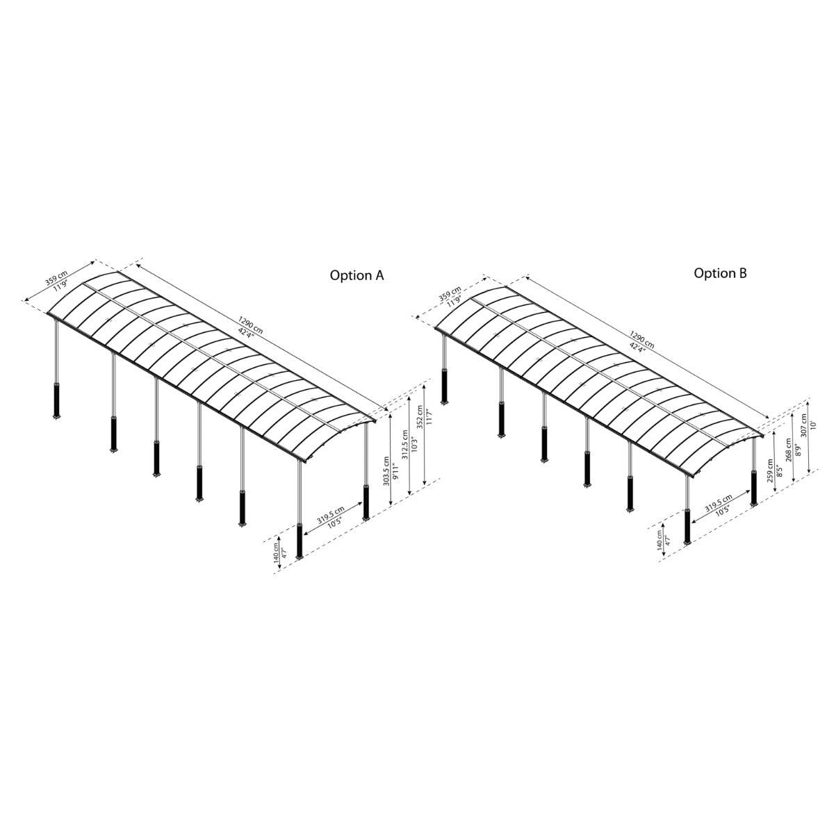 Alpine Aluminum RV Carport 12 x 42 x 10 ft. | Palram-Canopia-Delightful Yard