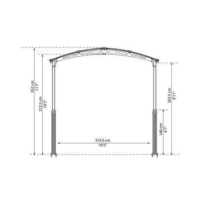 Alpine Aluminum RV Carport 12 x 42 x 10 ft. | Palram-Canopia-Delightful Yard