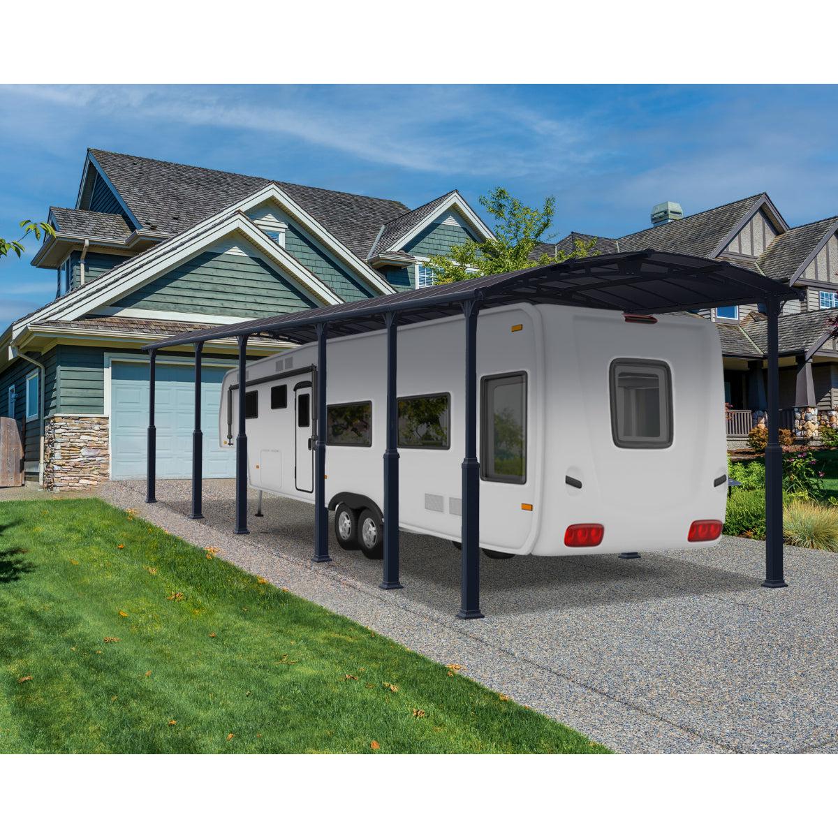 Alpine Aluminum RV Carport 12 x 42 x 10 ft. | Palram-Canopia-Delightful Yard