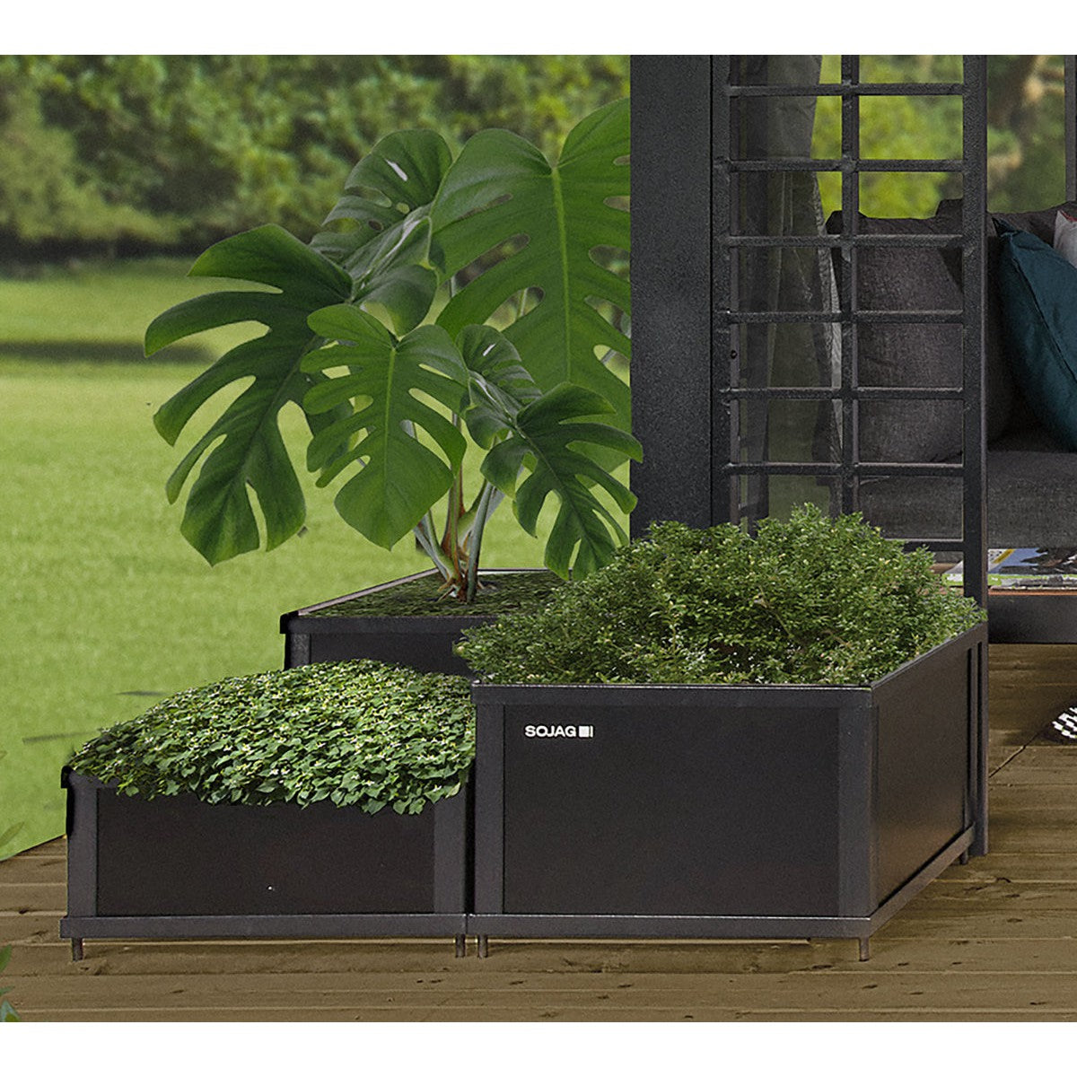 Aluminum Frame 3-piece Planters | Sojag-Delightful Yard