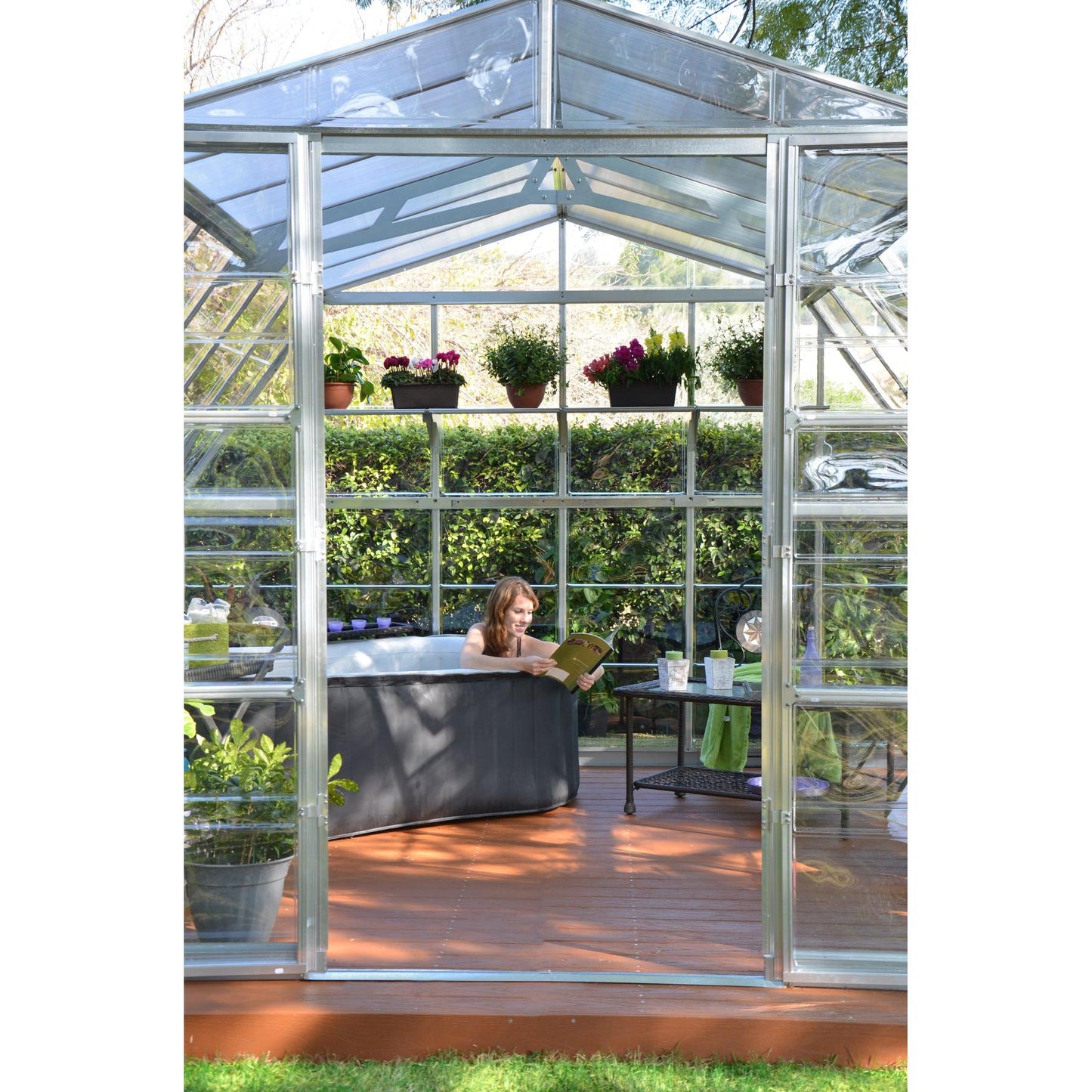 Americana Polycarbonate Greenhouse 12 x 12 ft. | Palram-Canopia-Delightful Yard