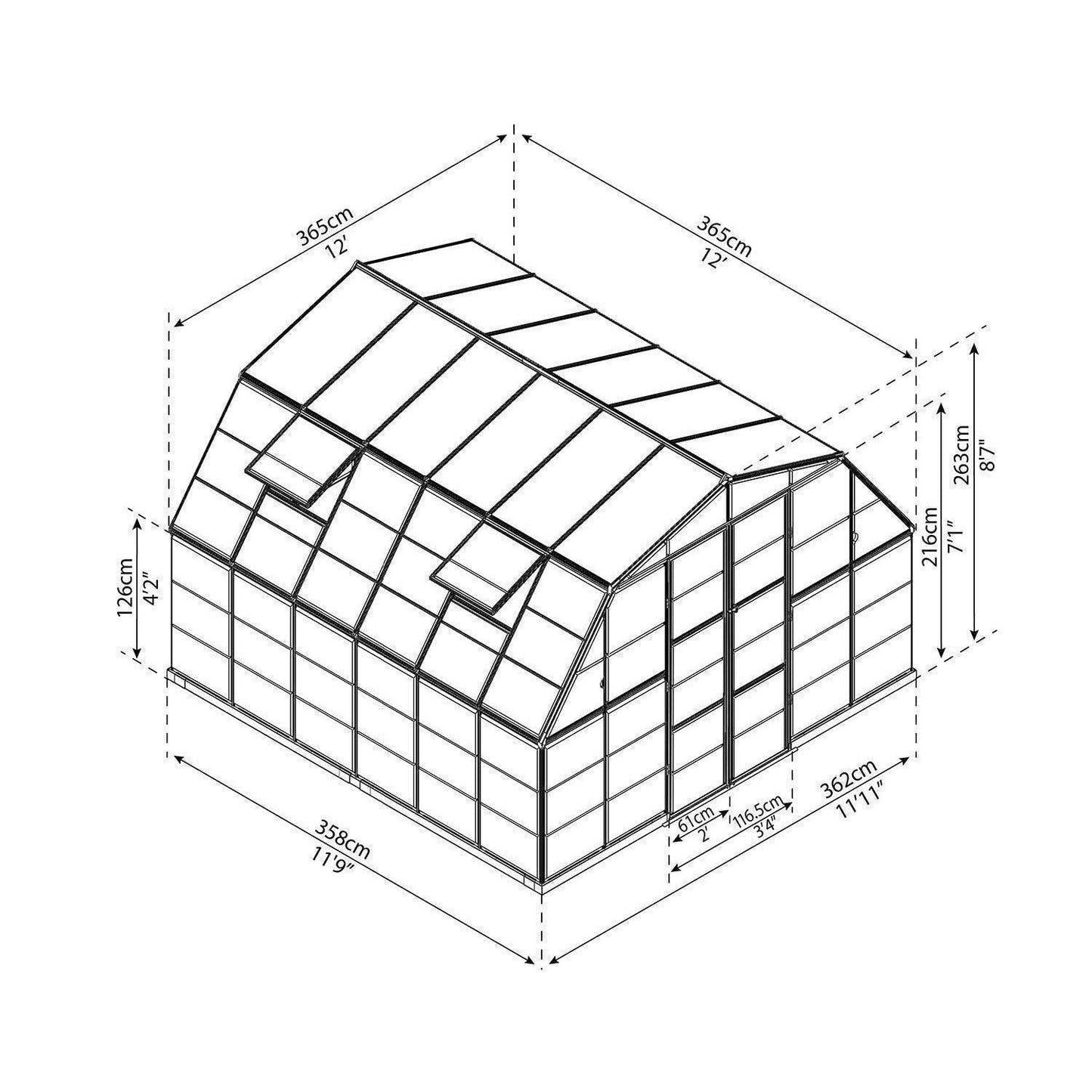 Americana Greenhouse 12 x 12 ft. | Palram-Canopia - Delightful Yard