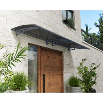 Aquila Door Awning 5 x 3 ft. Grey Panel | Palram-Canopia-Delightful Yard