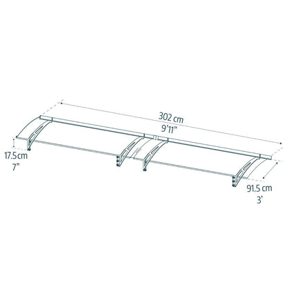 Aquila Door Awning 5 x 3 ft. Grey Panel | Palram-Canopia-Delightful Yard