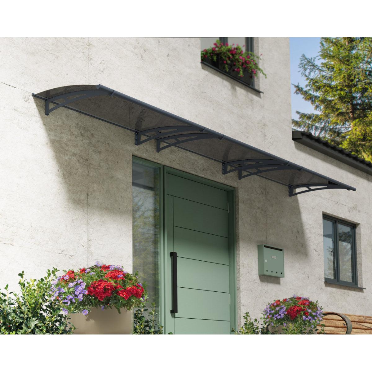 Aquila Door Awning 5 x 3 ft. Grey Panel | Palram-Canopia-Delightful Yard