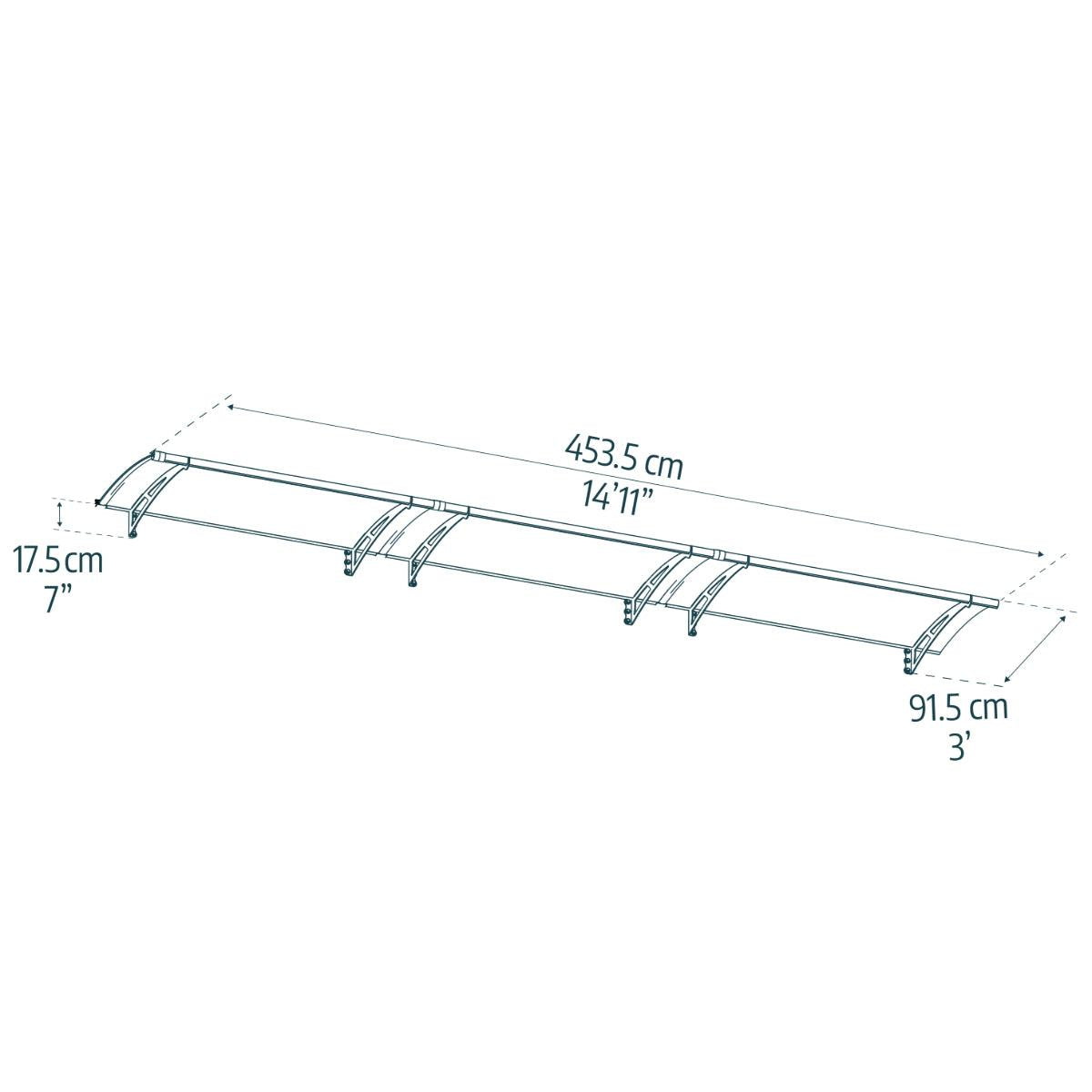 Aquila Door Awning 5 x 3 ft. Grey Panel | Palram-Canopia-Delightful Yard
